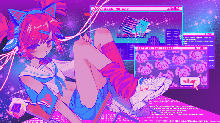 MuseDash Girl in Sailor Uniform with Headphones