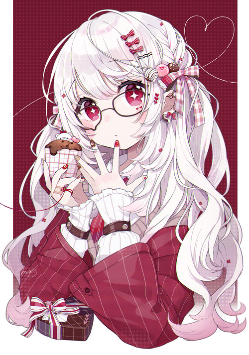 Chon with Cupcake and Glasses