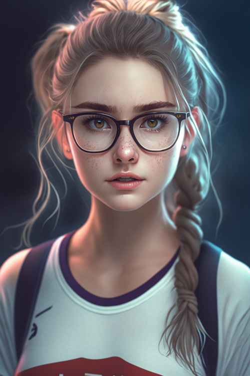 Woman with glasses and braided hair