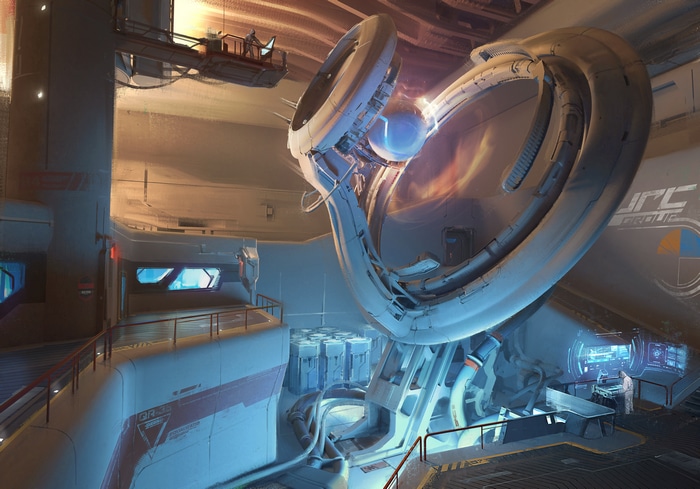 Futuristic Science Fiction Laboratory with Advanced Technology