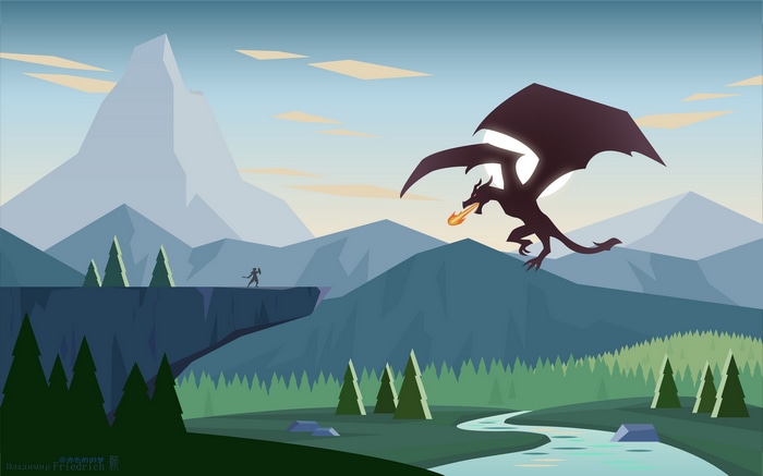 The Elder Scrolls V: Skyrim Dragon Fight Landscape