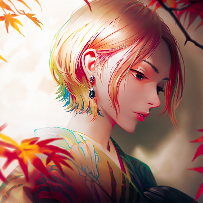 4K Arata Yokoyama in Kimono with Multi-colored Hair