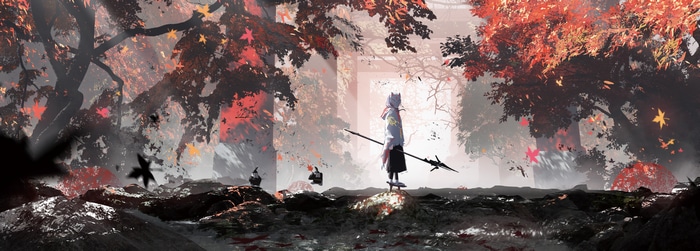 4K Wide Screen Autumn Forest Scene
