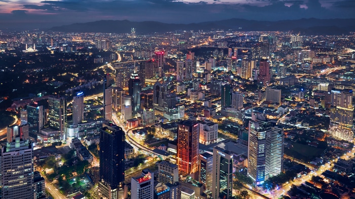 4K Cityscape at Night with City Lights