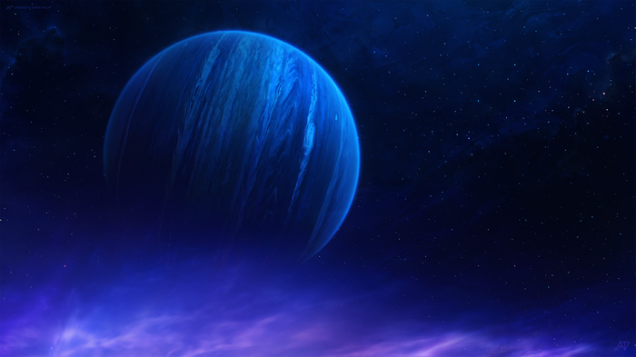 4K Space Art Planet with Stars and Nebula