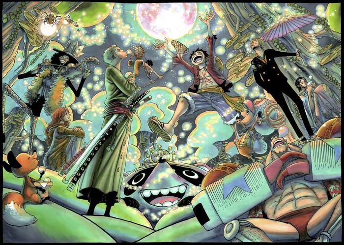 One Piece: Monkey D. Luffy and Crew in a Magical Forest