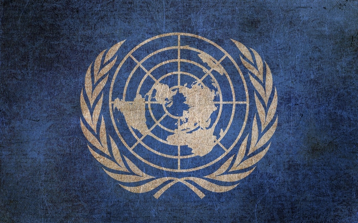 United Nations flag with a grunge texture