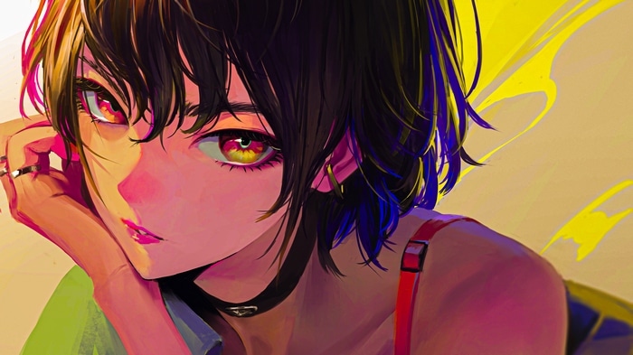 4K anime girl with choker by Arata Yokoyama
