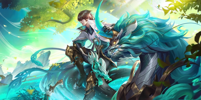 Honor of Kings: Man riding a dragon creature