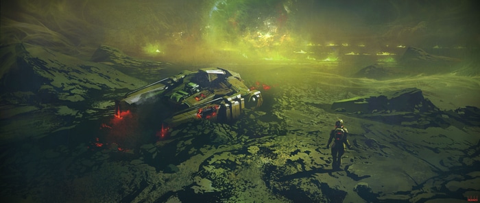 4K Leif Heanzo Futuristic Spaceship Crash