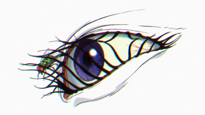 Aeon Flux eye with a fly