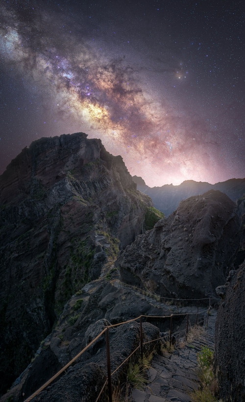 Alexander Forst's Milky Way over rocky mountains at night