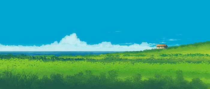 4K Landscape with House by the Sea