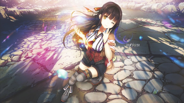 Anime girl with brown eyes and dark hair