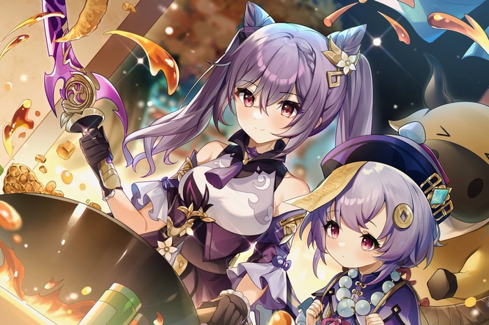 Keqing and Qiqi cooking in Genshin Impact