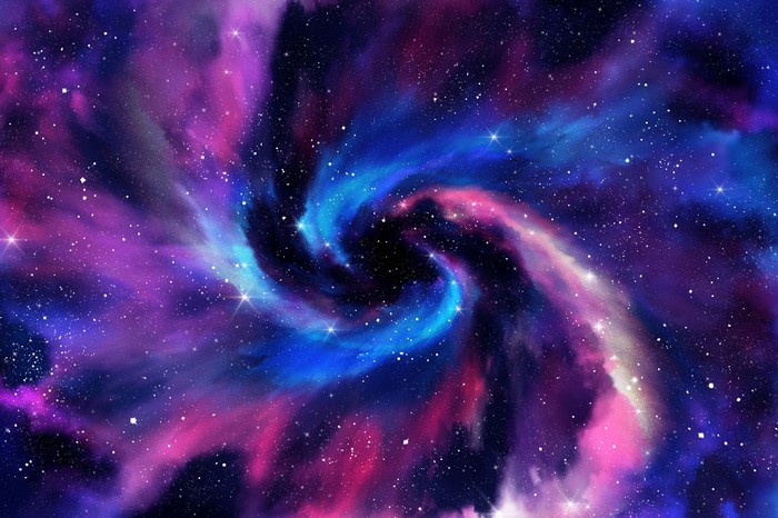 4K Spiral Galaxy Nebula with Stars