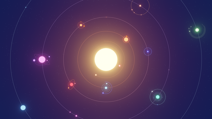 4K Solar System with Planets and Orbits