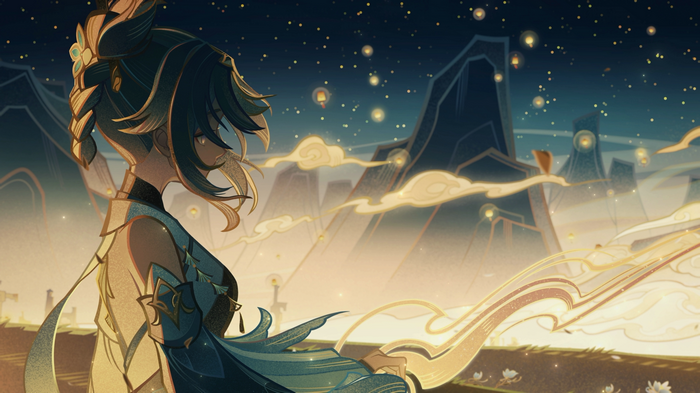 Madame Ping in Genshin Impact with Lanterns