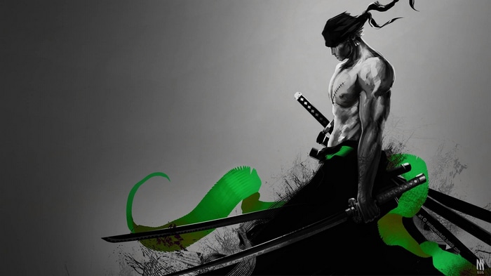 Roronoa Zoro with three swords