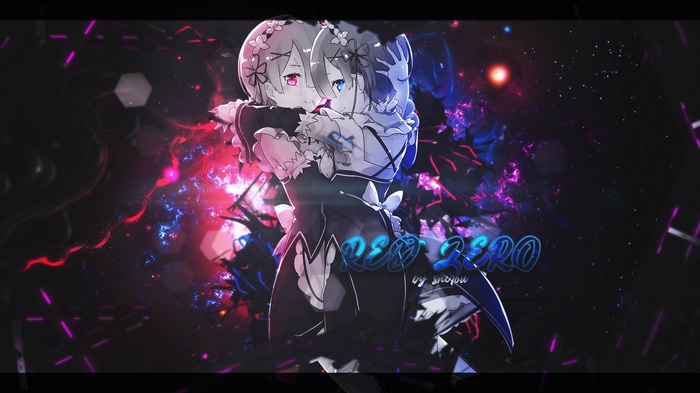 Rem and Ram from Re:Zero embrace