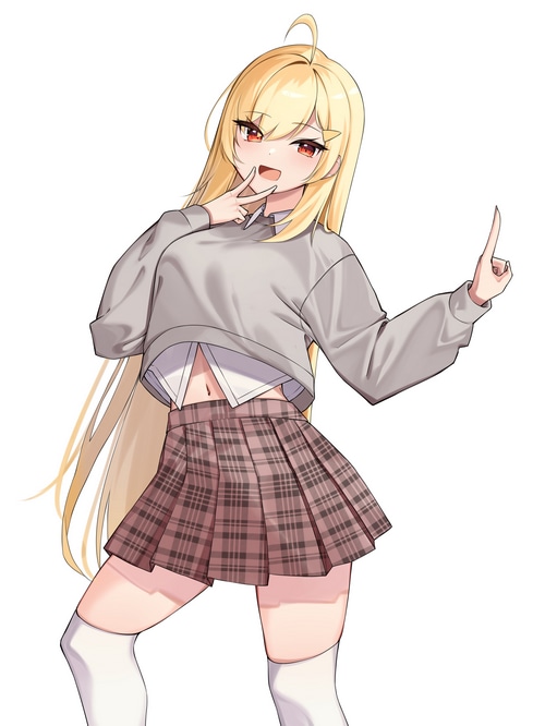 Anime girl with blonde hair wearing a school uniform