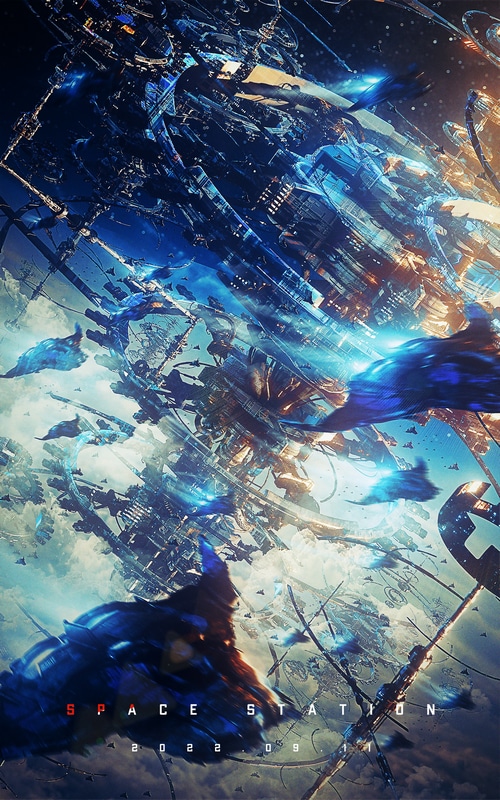 Futuristic Space Station Concept Art