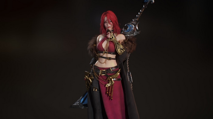 Redhead woman with a weapon
