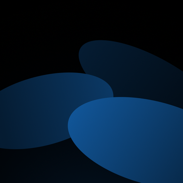 Abstract blue shapes on black background