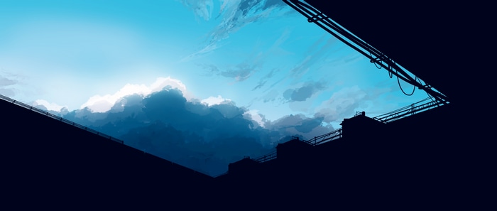 4K wide screen clouds and architecture