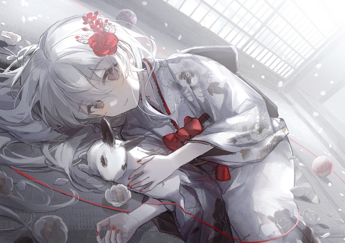 4K Oyuyu with rabbit in kimono