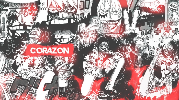 One Piece Collage featuring Corazon and Trafalgar Law