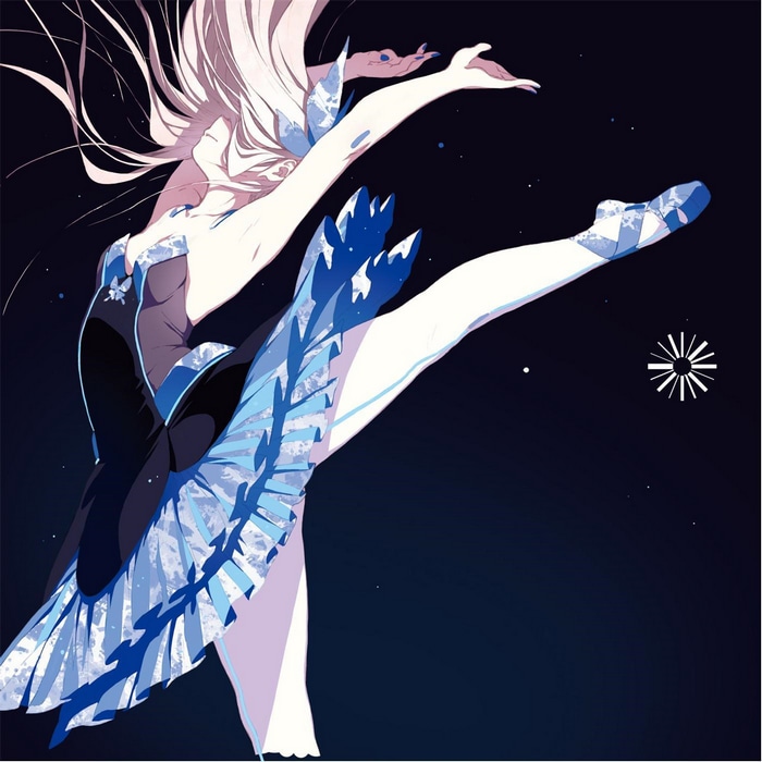 Ballerina dancing in the night sky