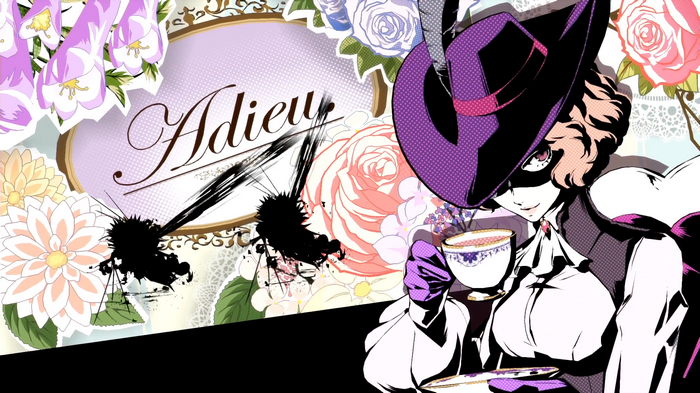 Persona 5 Haru Okumura with Tea and Flowers