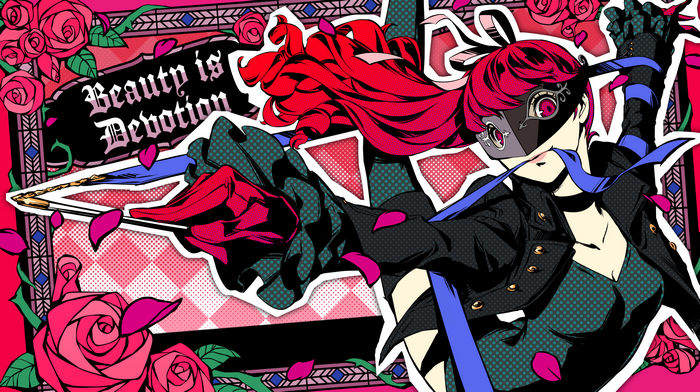 Kasumi Yoshizawa with roses and sword
