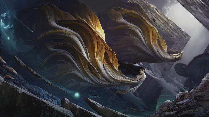 4K Fantasy Art of Women in Flowing Dresses