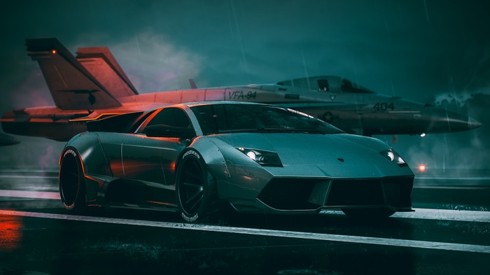 4K Lamborghini Murcielago and F/A-18 Hornet