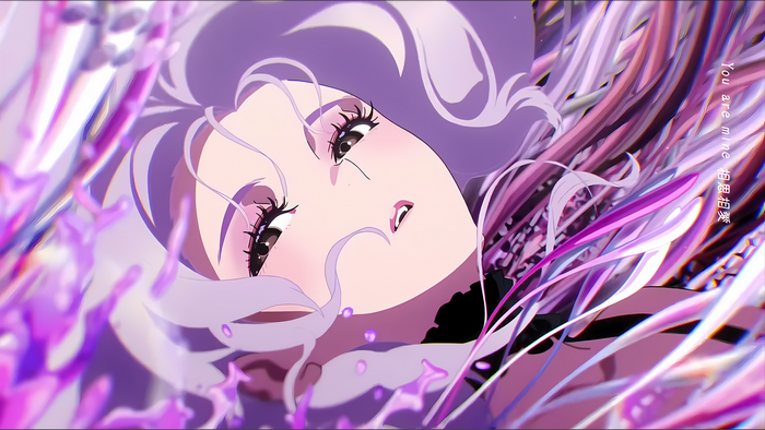 Yoneyama Mai's anime girl with purple hair