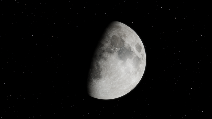 4K Moon in Space with Stars