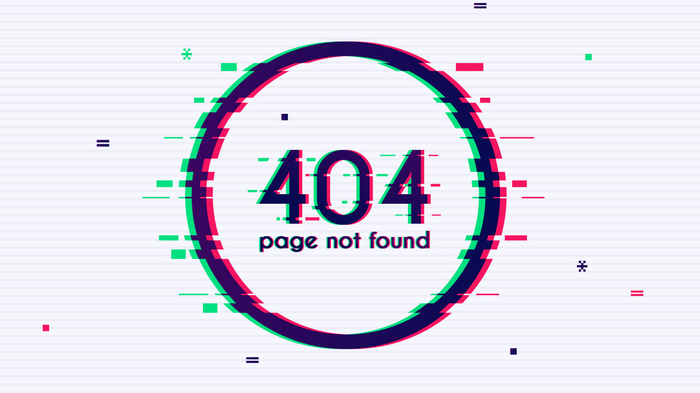 404 Page Not Found Glitch Effect