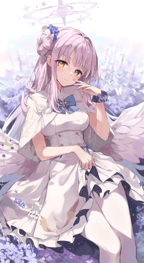Misono Mika from Blue Archive with pink hair and wings