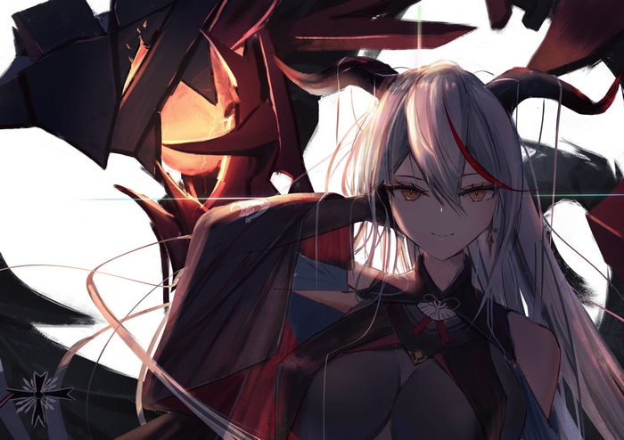 Azur Lane Ägir with dark mechanical wings