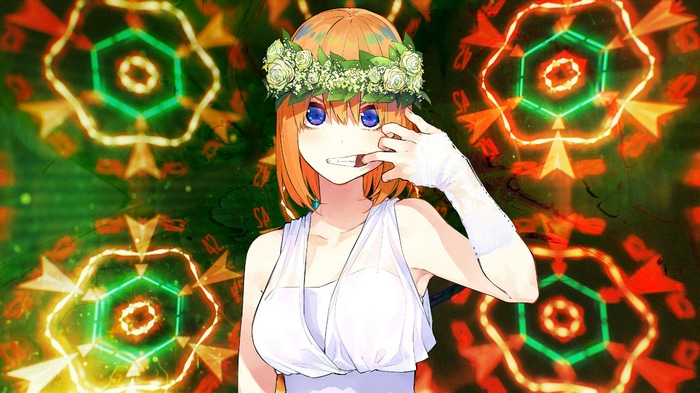 Nakano Yotsuba wearing a flower crown