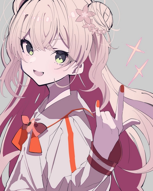 Anime girl with blonde hair and green eyes