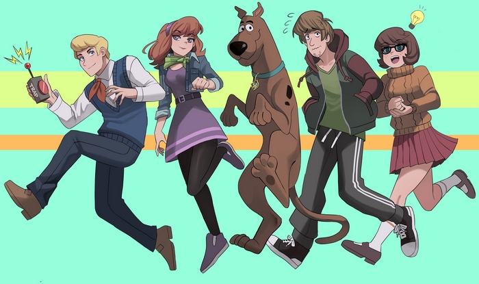 Scooby-Doo, Shaggy, Daphne, Velma, and Fred
