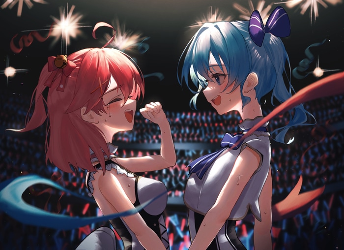 Sakura Miko and Hoshimachi Suisei in 4K