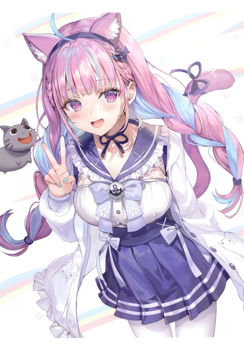 Minato Aqua with Cat Ears and Tail