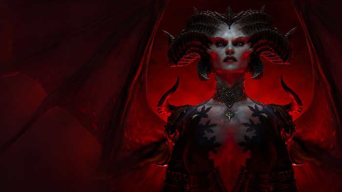 Lilith, Diablo IV Demon with Horns and Wings