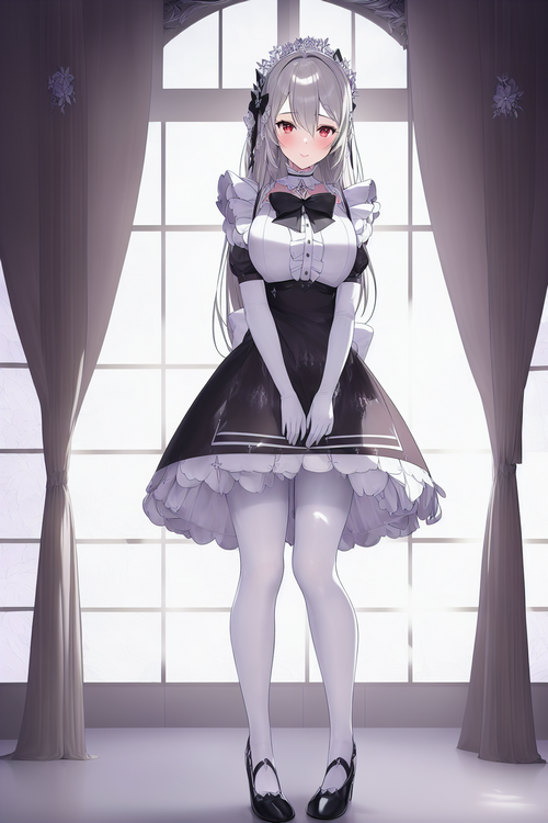 Maid outfit with bow tie and maid