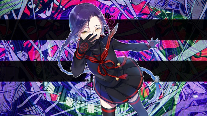 Magane Chikujōin in a school uniform with braids