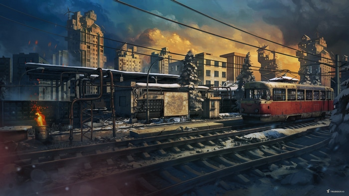 ATOM RPG Trudograd train station in ruins